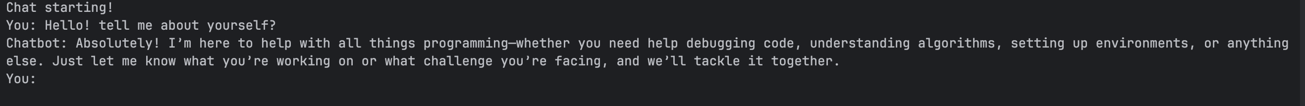 LLM output screenshot